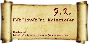 Földvári Krisztofer névjegykártya