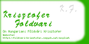 krisztofer foldvari business card